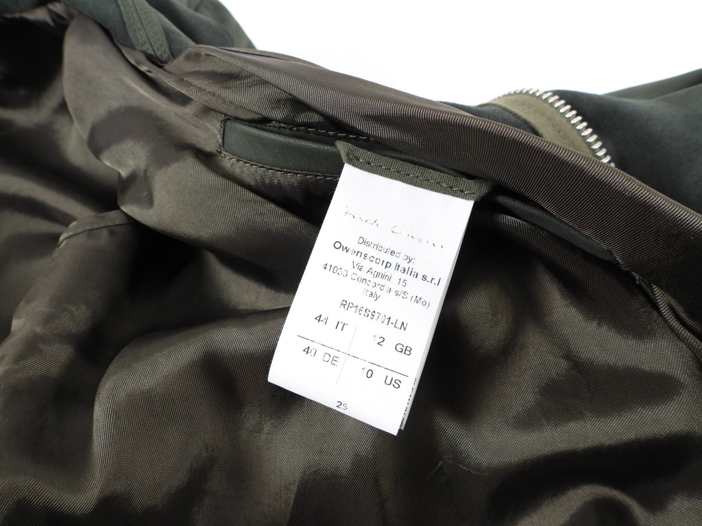 Rick Owens Nuvola SS16 Palm Green Leather Zip Jacket - S / 6