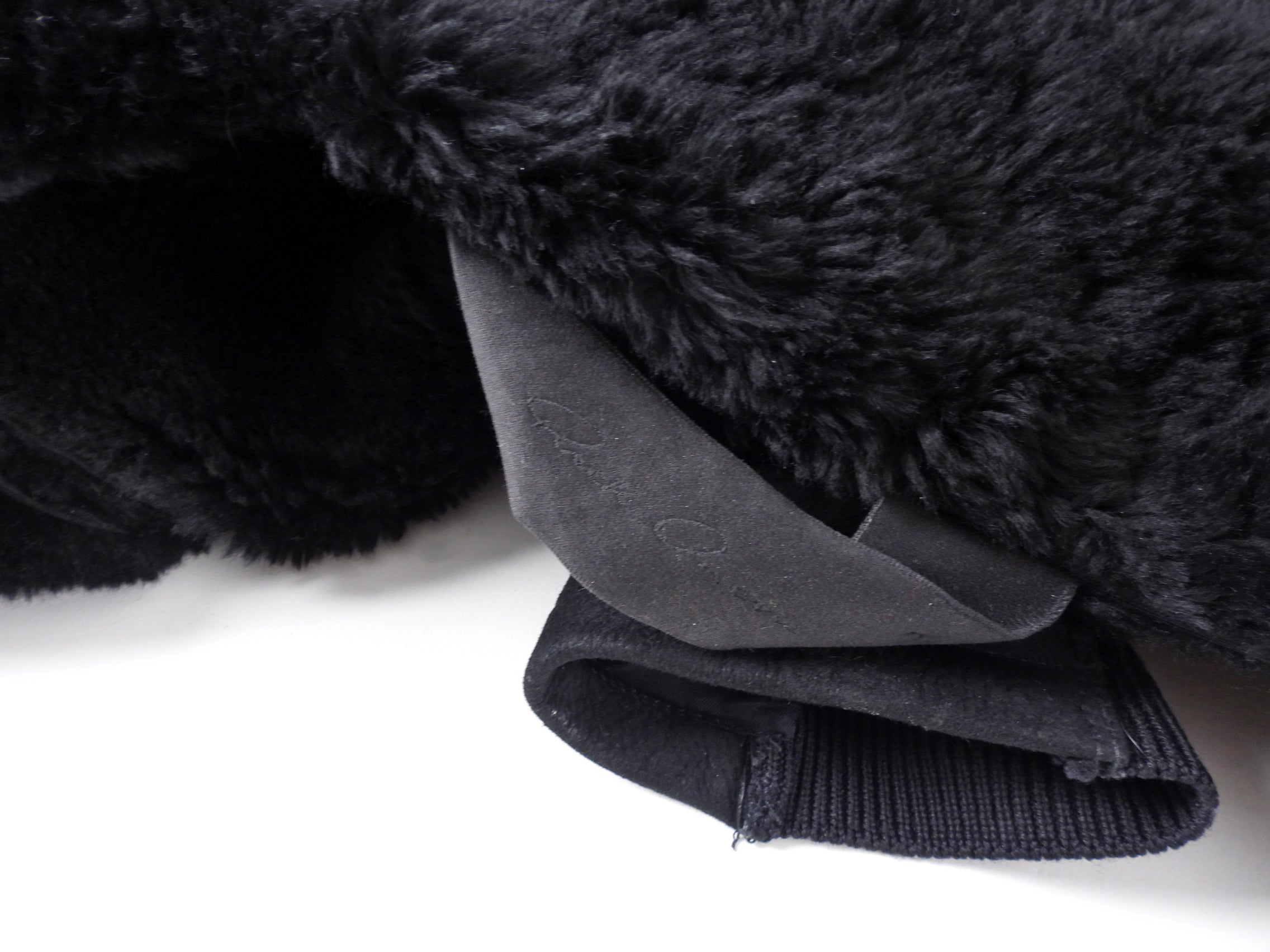 Rick Owens Black Shearling Asymmetrical Hemline Zip Jacket - USA M