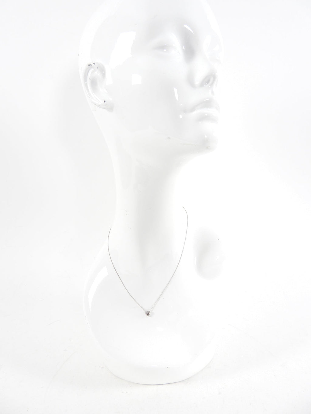 Roberto Coin Tiny Treasures 18k White Gold Diamond Baby Heart Necklace