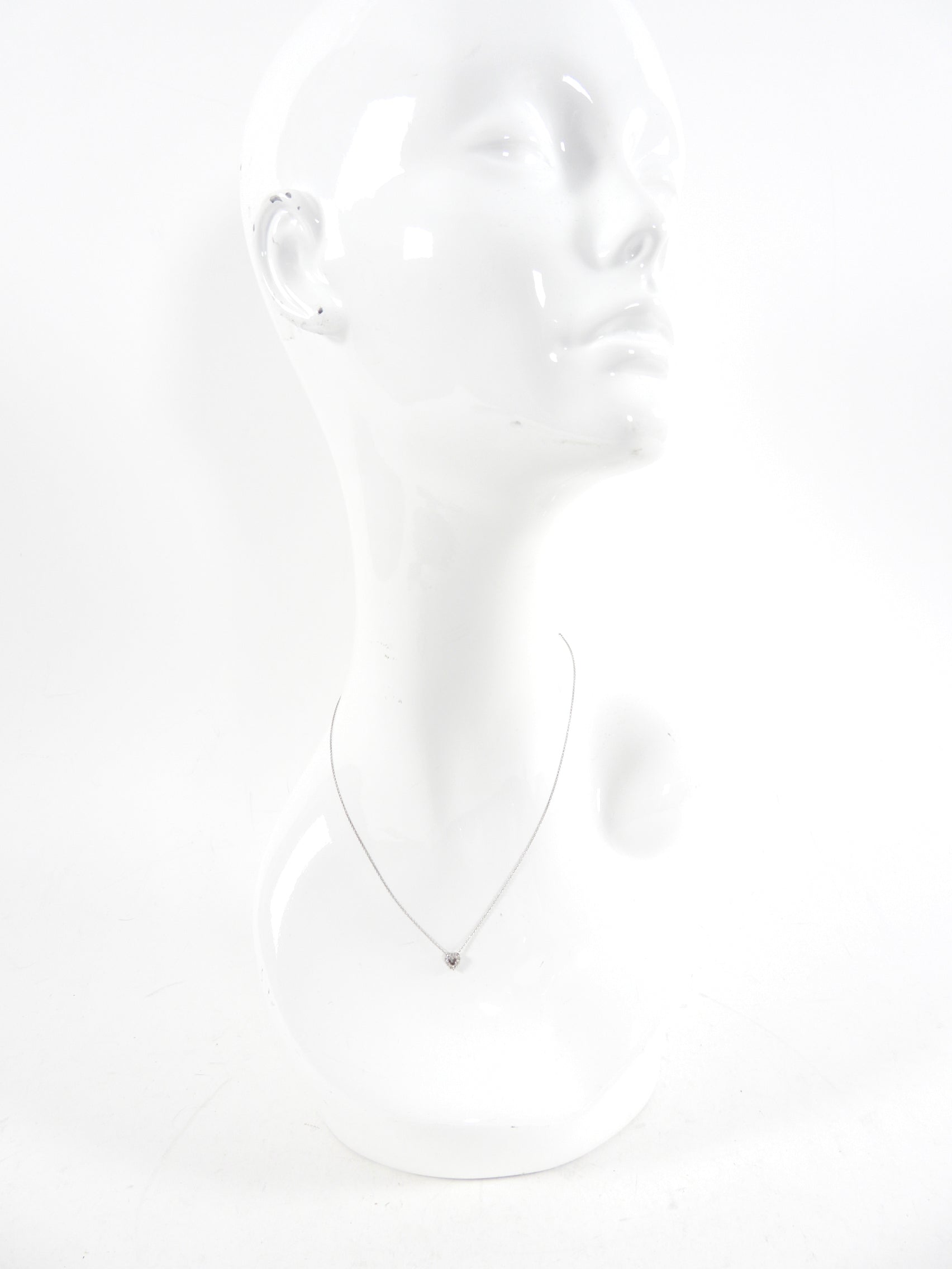 Roberto Coin Tiny Treasures 18k White Gold Diamond Baby Heart Necklace