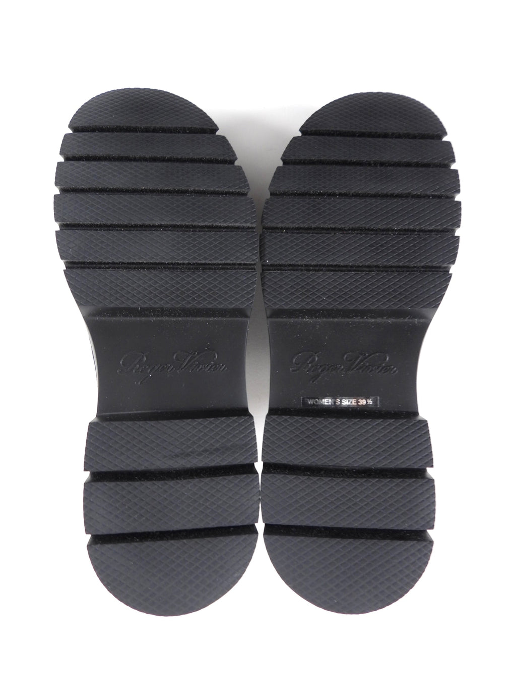 Roger Vivier Black Patent Crystal Walky Viv Loafer Shoes - 39.5