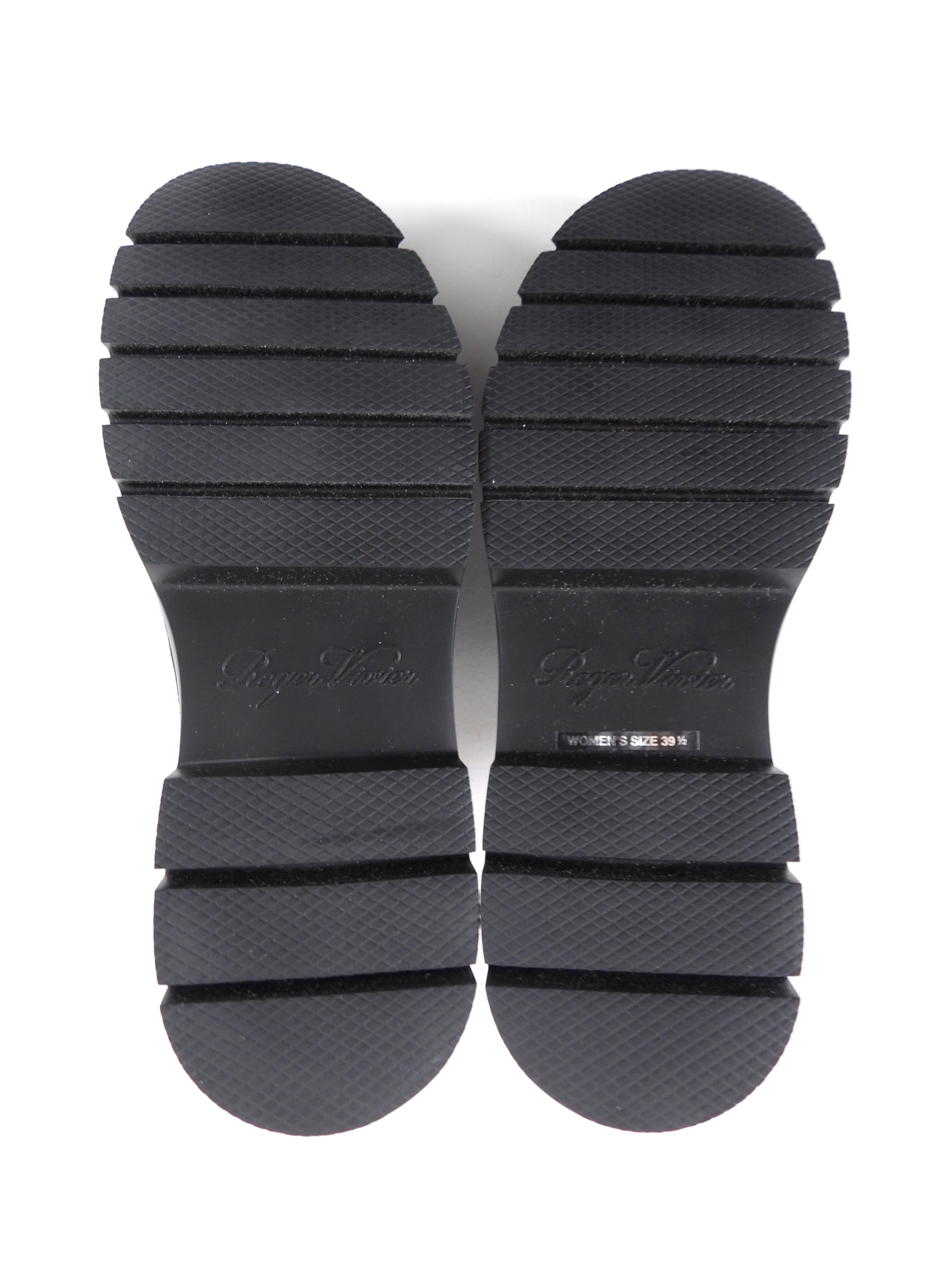 Roger Vivier Black Patent Crystal Walky Viv Loafer Shoes - 39.5