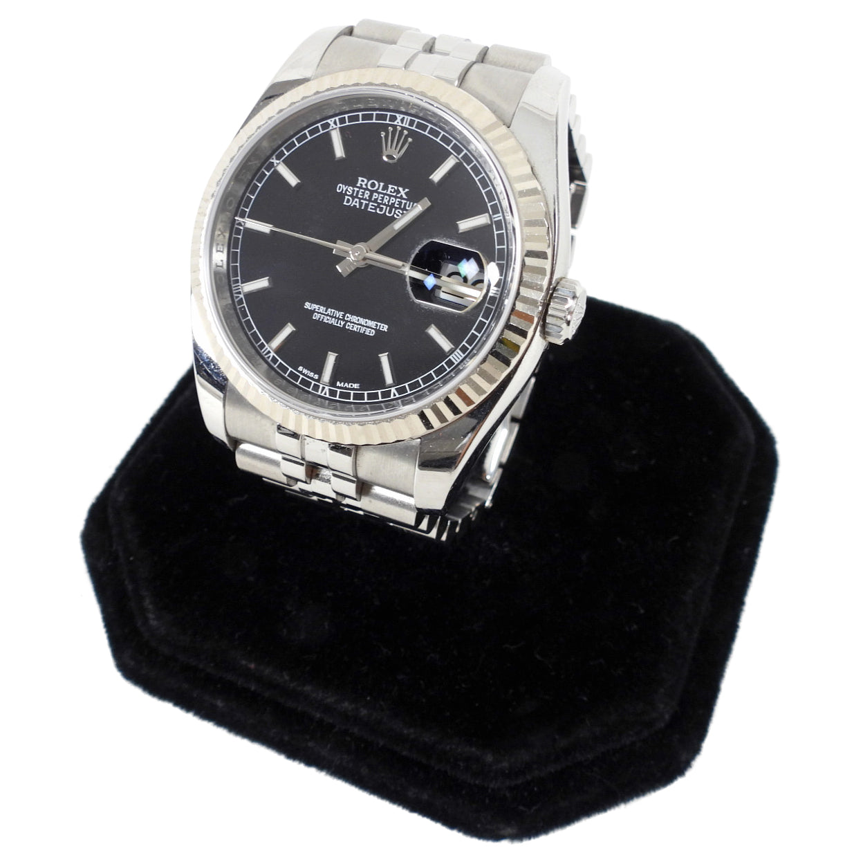 Rolex Oyster Perpetual Datejust 36 Jubilee Band Black Dial
