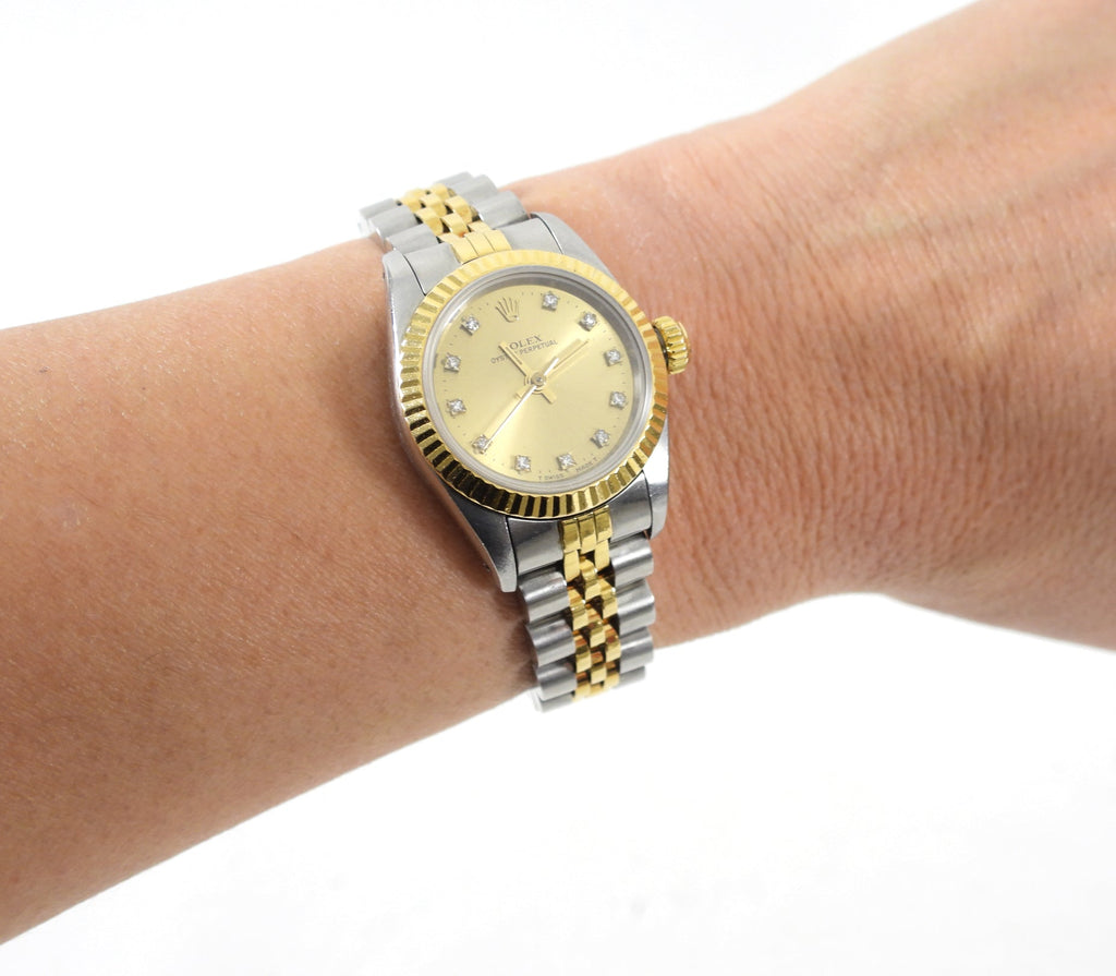 Rolex Vintage Ladies Oyster Perpetual Jubilee Diamond Watch