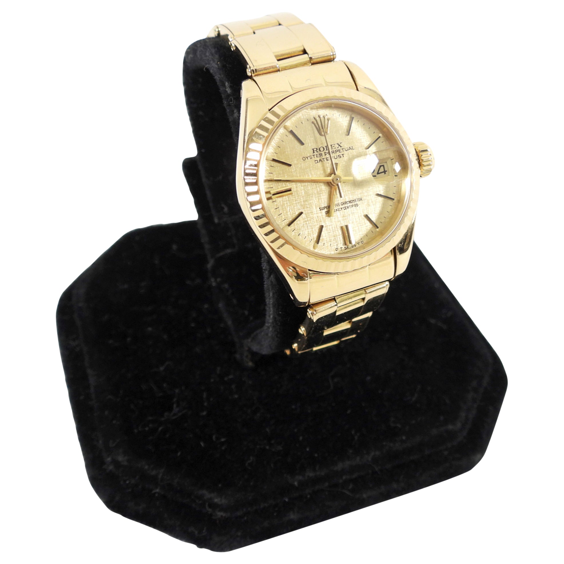 Rolex Vintage 1977 18k Yellow Gold 26mm Lady Datejust Watch