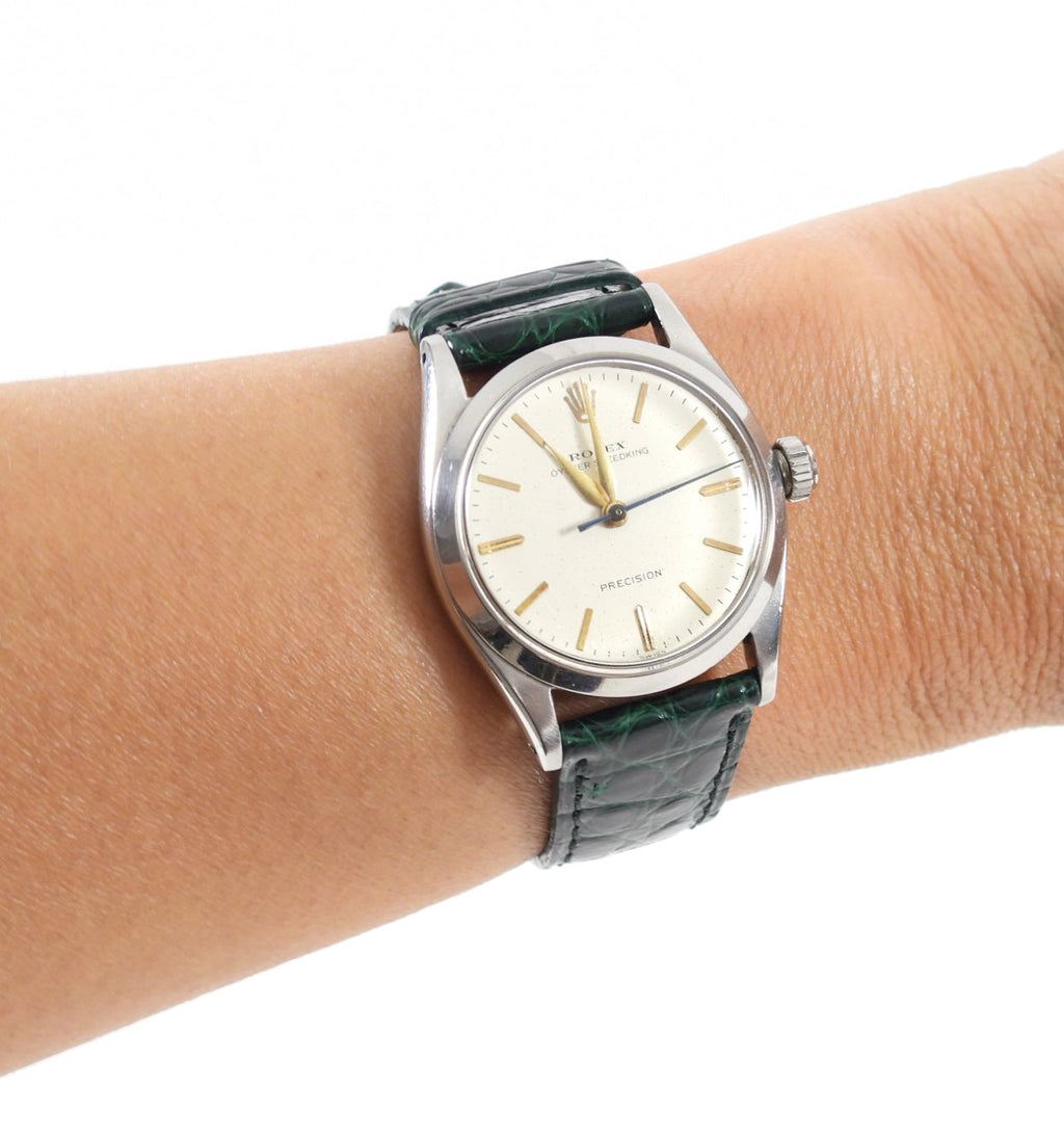 Rolex Vintage 1958 Wrist Watch with Green Band