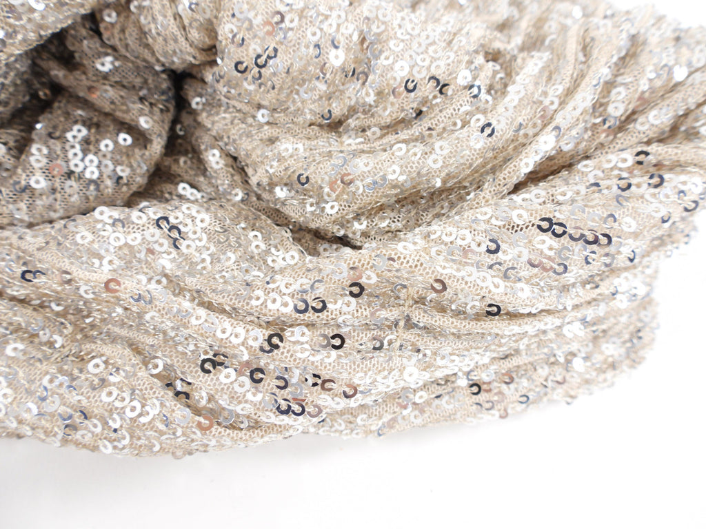 Rony Kobo Silver Sequin Cowl Neck Dress - USA 6