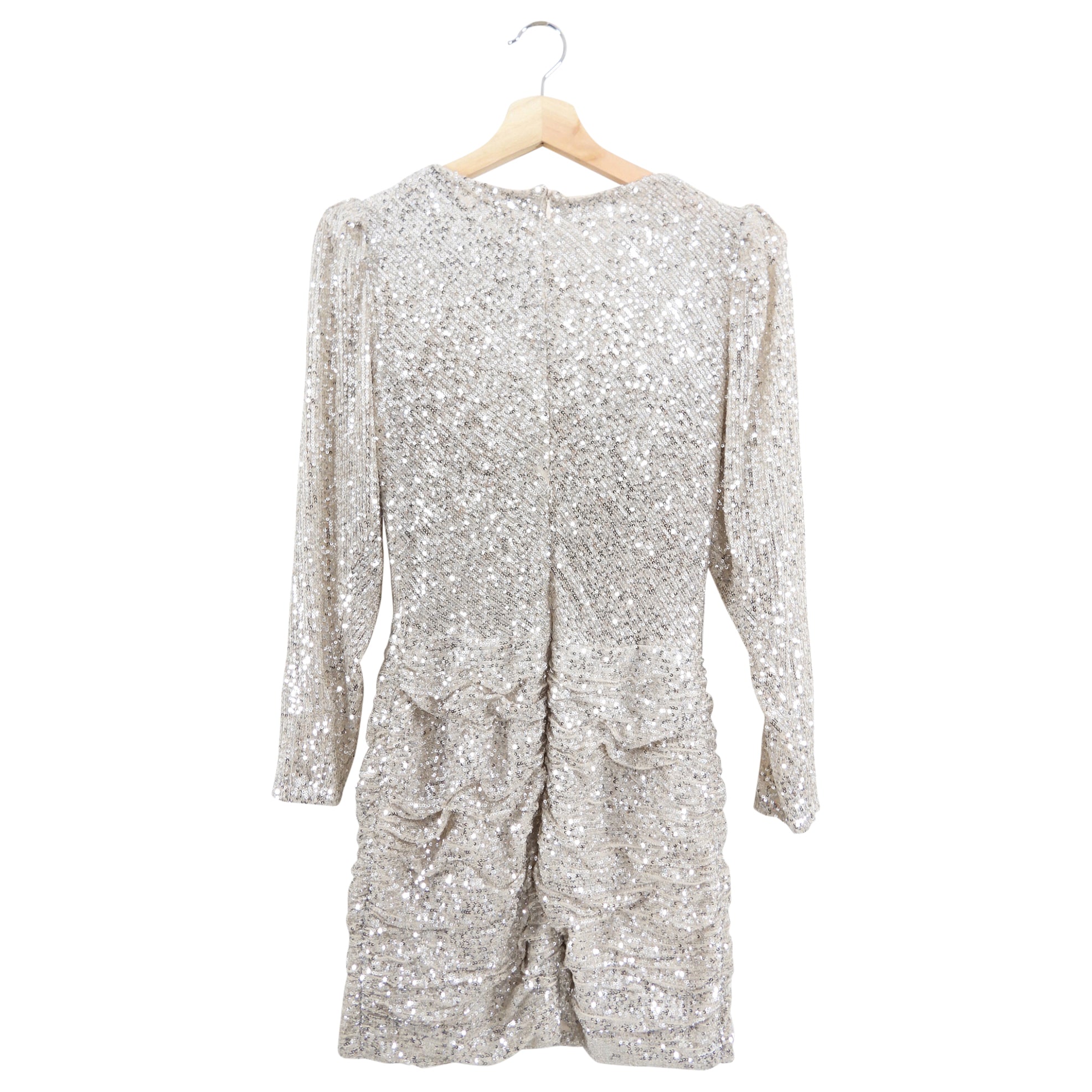 Rony Kobo Silver Sequin Cowl Neck Dress - USA 6