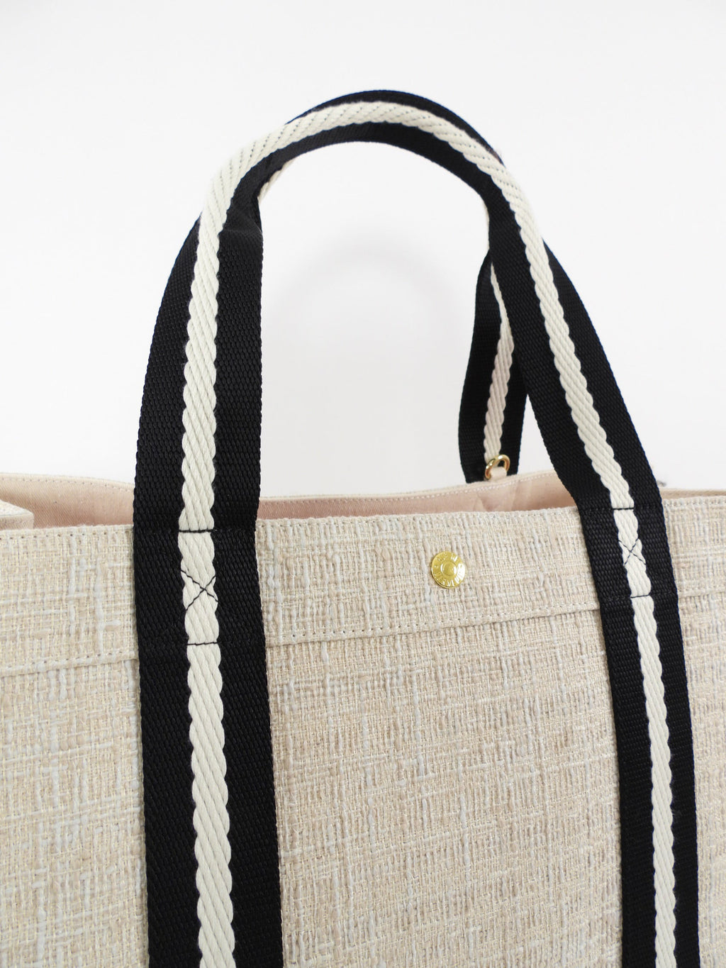 Rue de Verneuil Beige Tweed Canvas Large Tote Bag