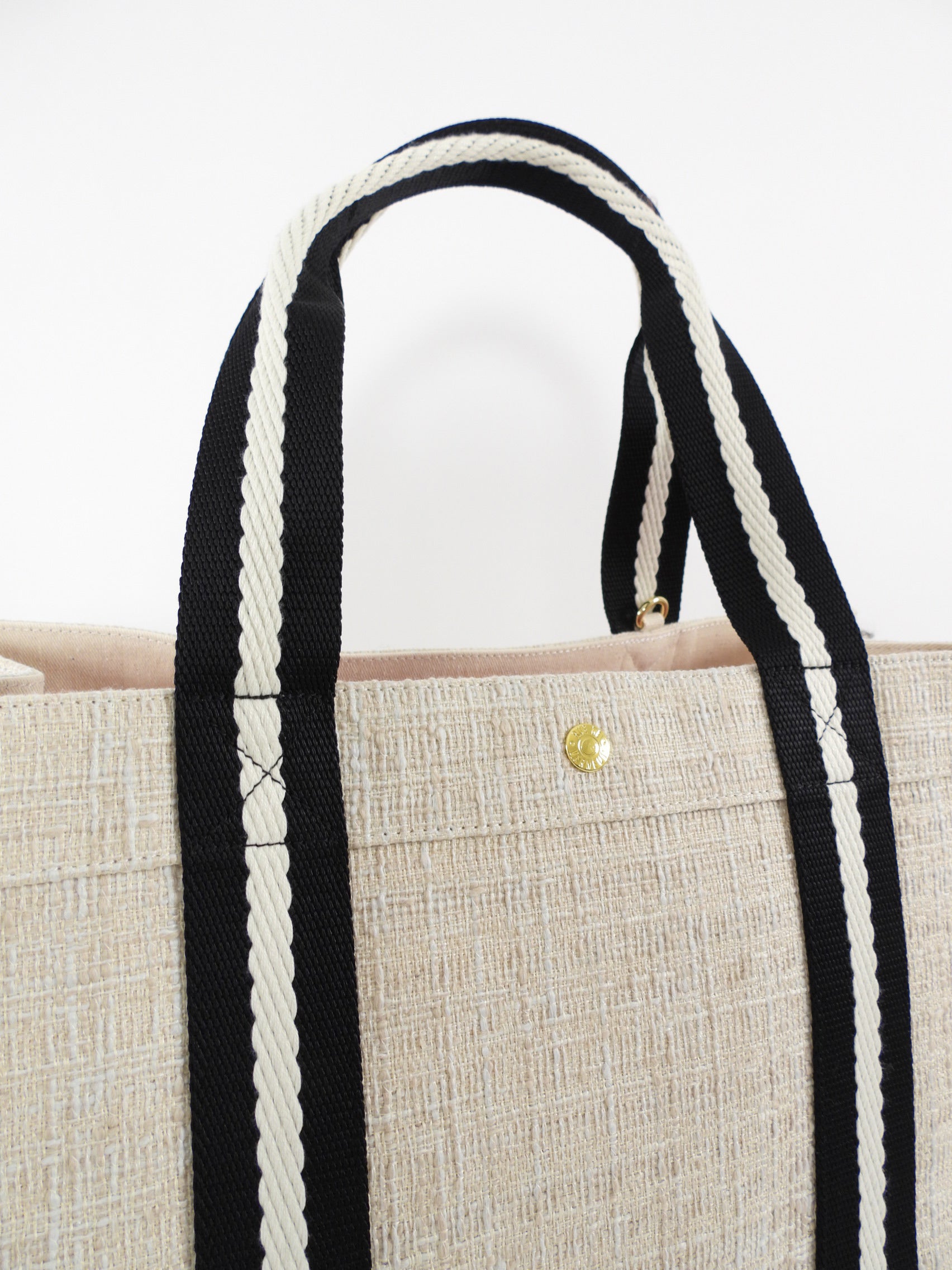 Rue de Verneuil Beige Tweed Canvas Large Tote Bag