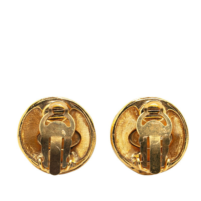 Chanel Gold Plated Coco Mark Vintage Earrings 94A