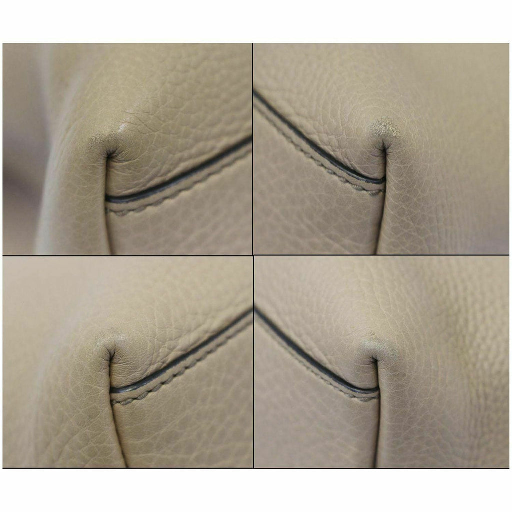 GUCCI Soho Pebbled Leather Chain Shoulder Bag 308982 Beige