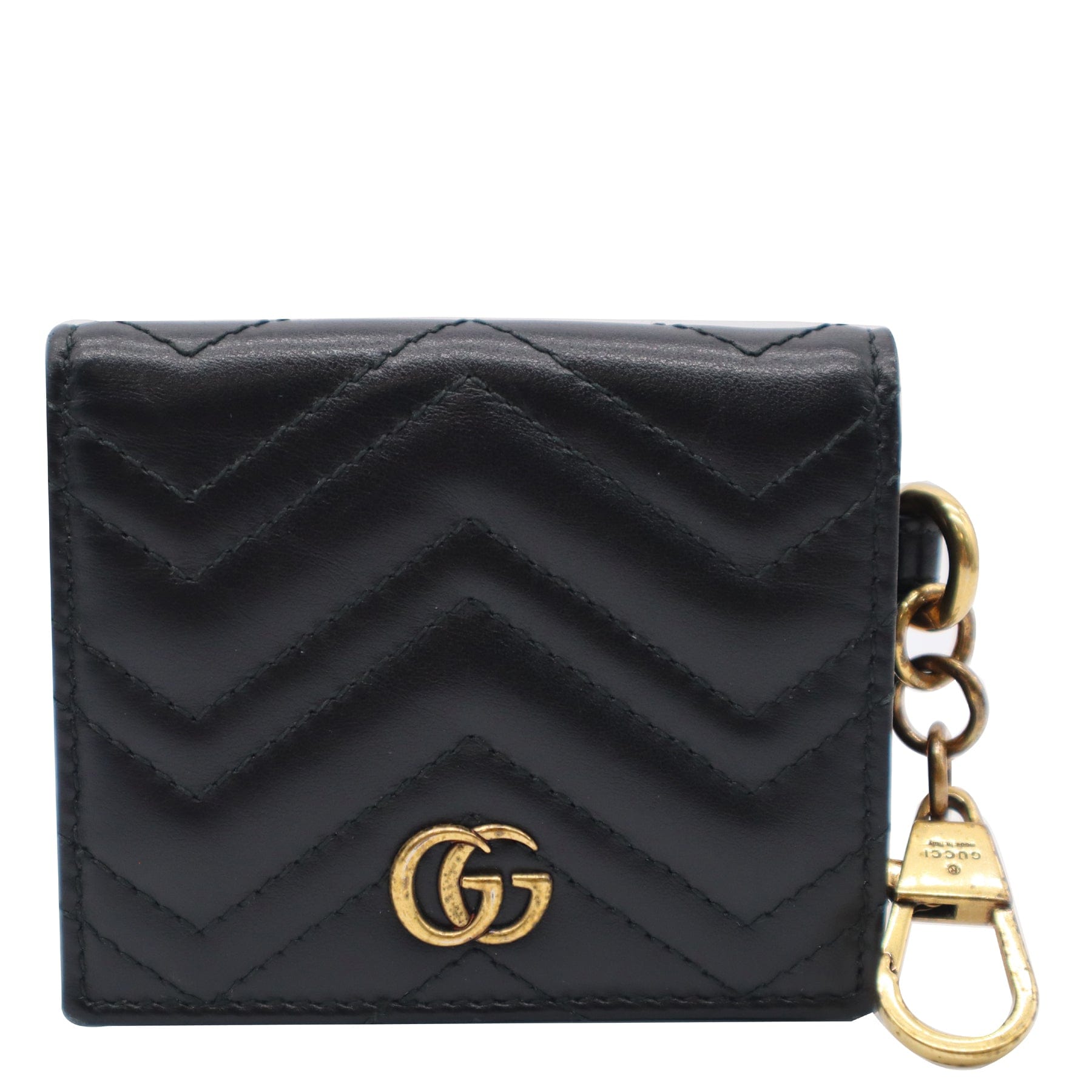 GUCCI Marmont GG Leather  Case Wallet Black 546579