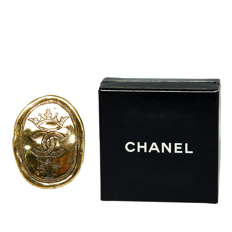 Chanel Gold Plated Crown Coco Mark Brooch