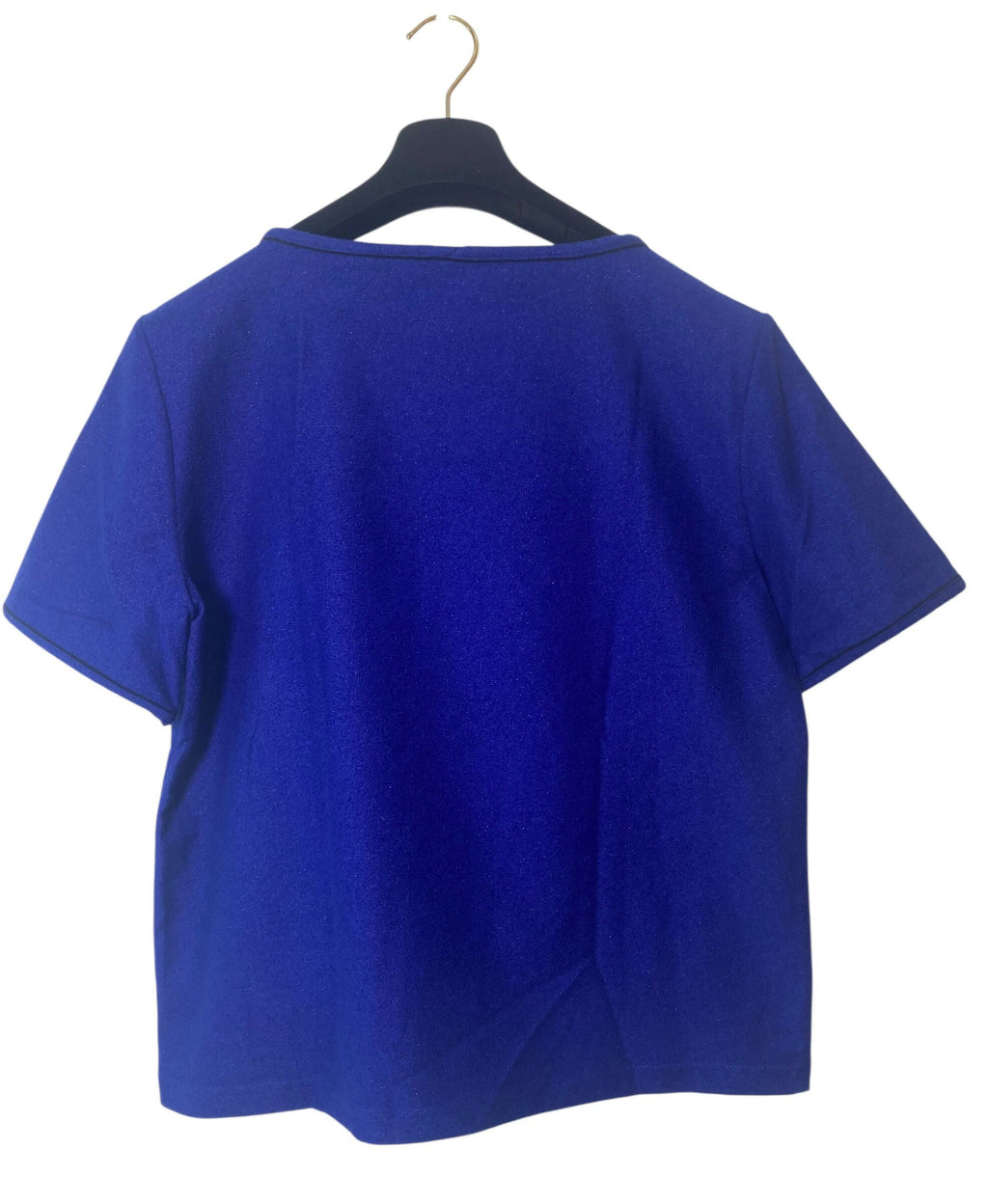 Chanel 19C La Pausa Runway Blue Blouse Top Shirt FR 42