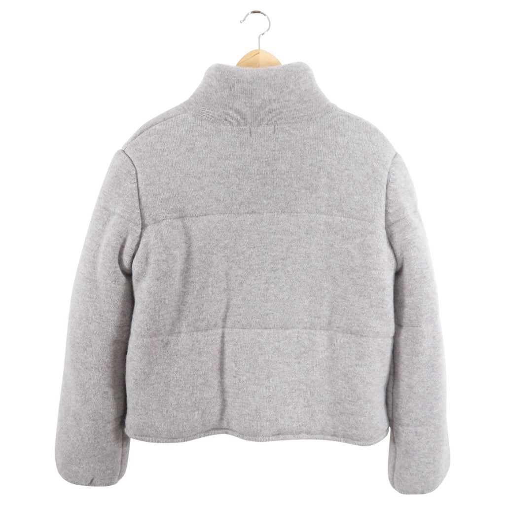 Sablyn Light Oatmeal Taupe Heavy Cashmere Puffer Zip Jacket - M