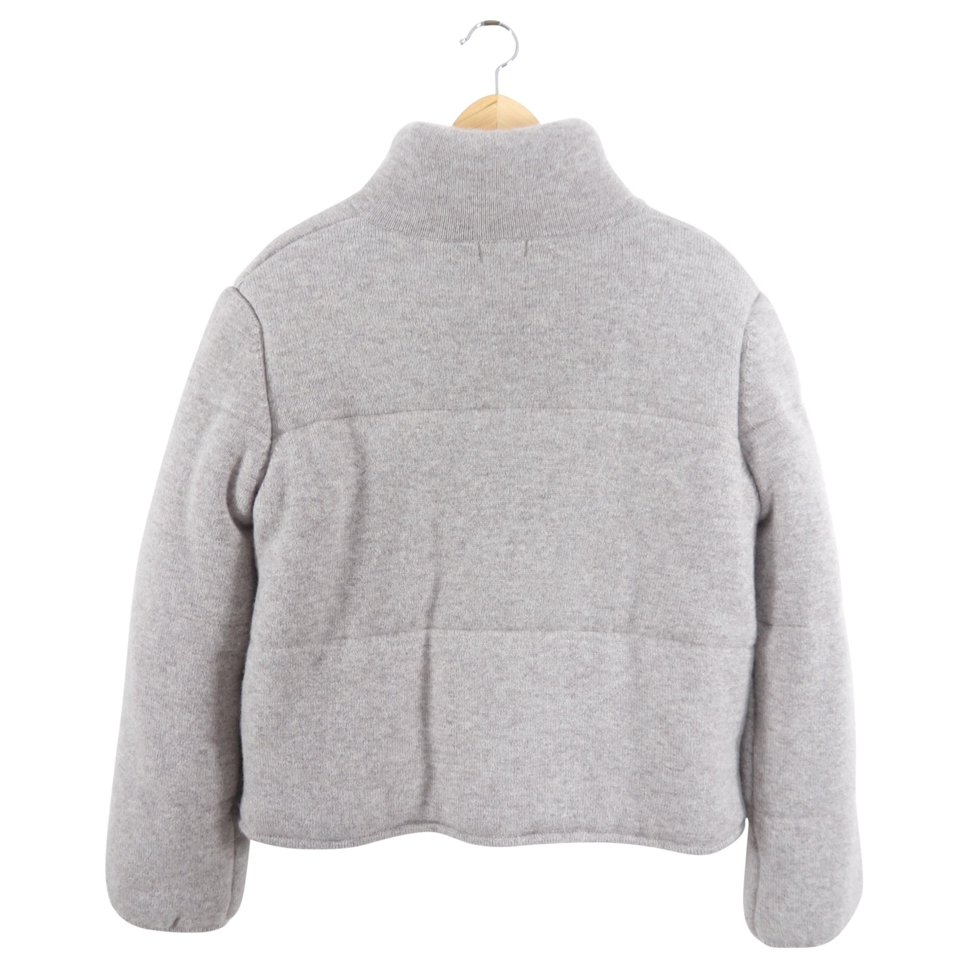 Sablyn Light Oatmeal Taupe Heavy Cashmere Puffer Zip Jacket - M
