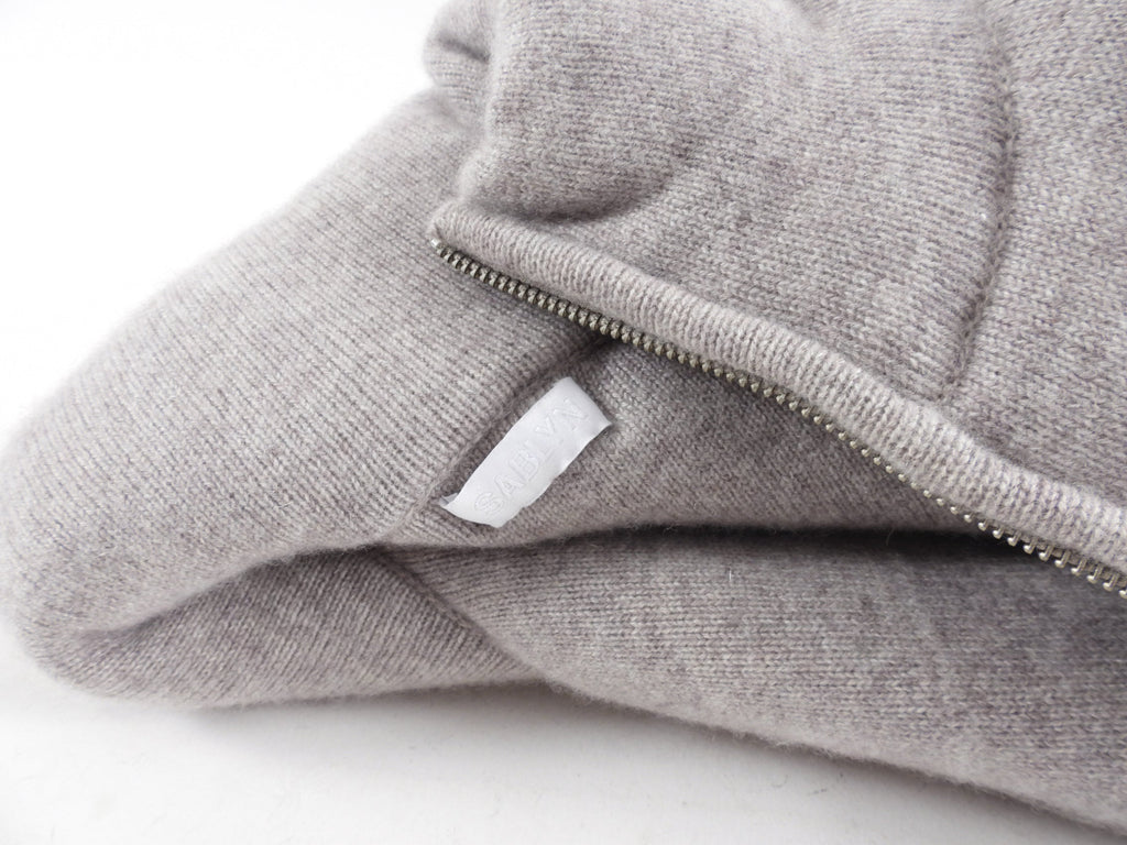 Sablyn Light Oatmeal Taupe Heavy Cashmere Puffer Zip Jacket - M