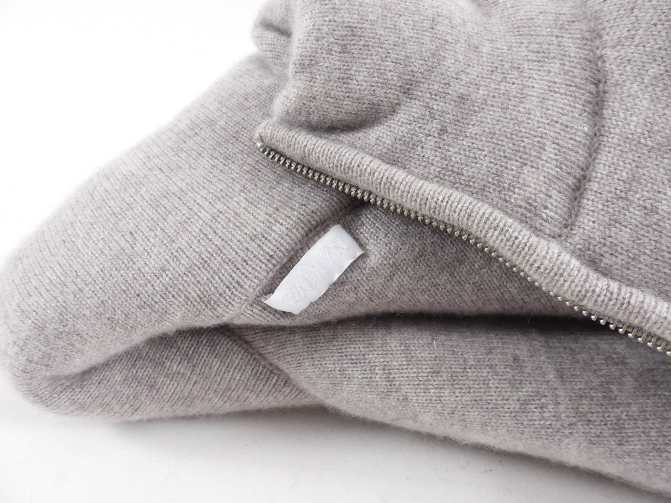 Sablyn Light Oatmeal Taupe Heavy Cashmere Puffer Zip Jacket - M