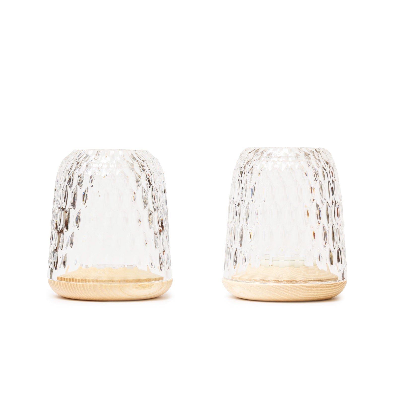 Saint Louis Crystal Folia Crystal & Clear Wood Small Photophore Candle