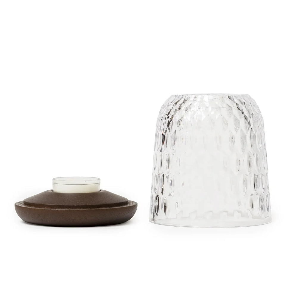 Saint Louis Crystal Folia Crystal & Dark Wood Small Photophore Candle
