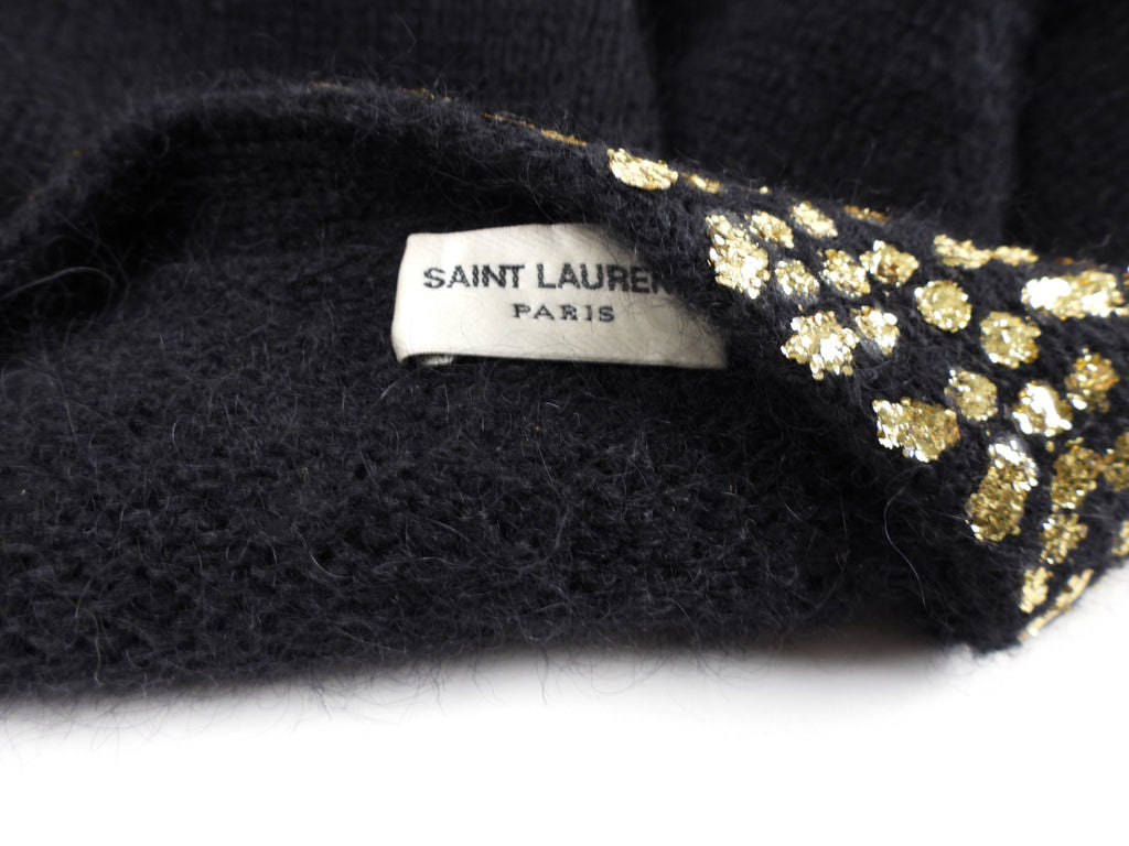 Saint Laurent Black And Gold Wool igan