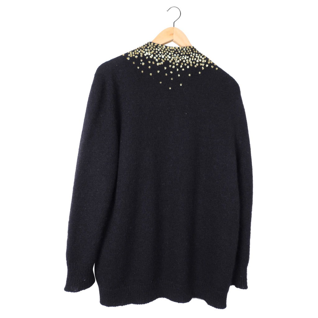 Saint Laurent Black And Gold Wool igan