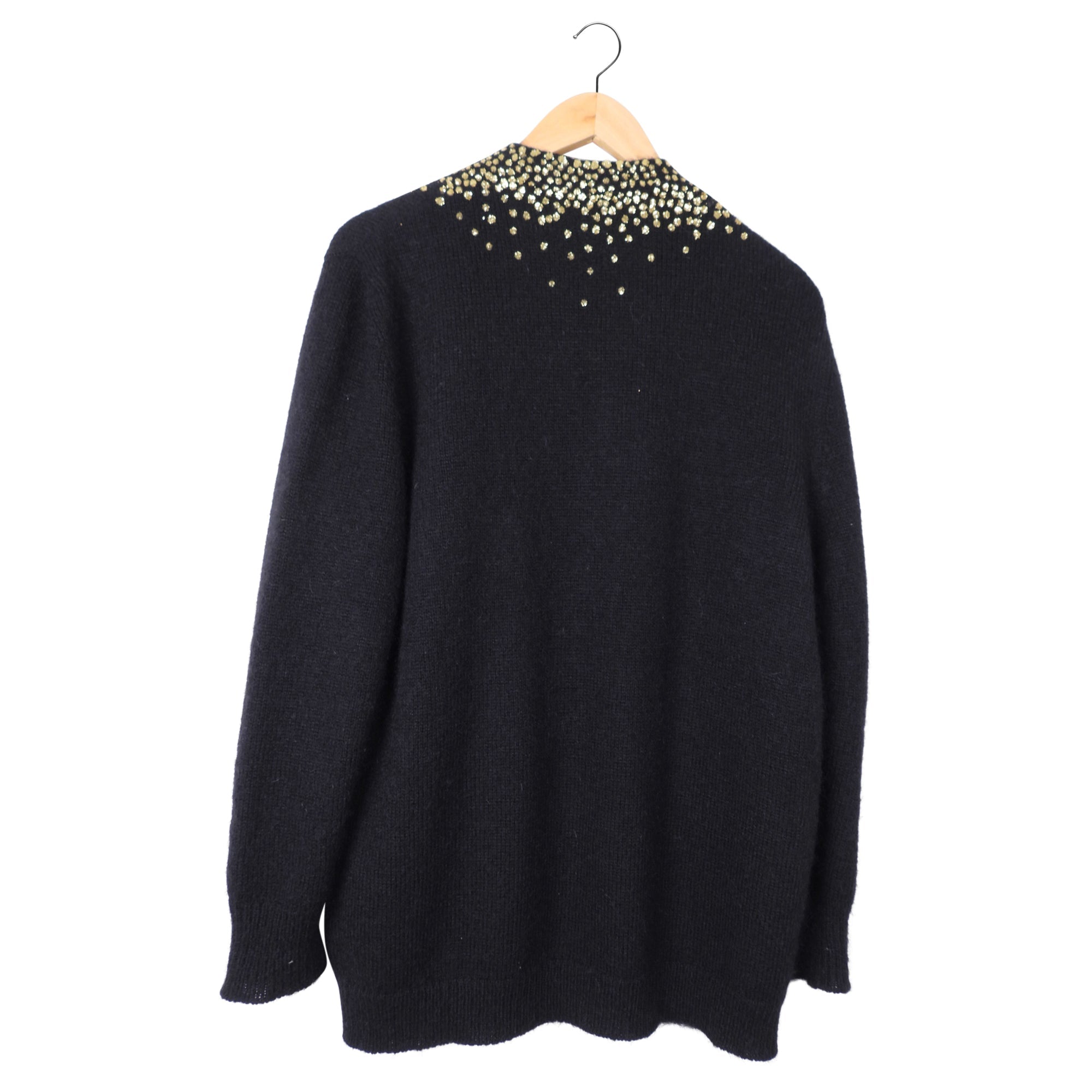 Saint Laurent Black And Gold Wool igan
