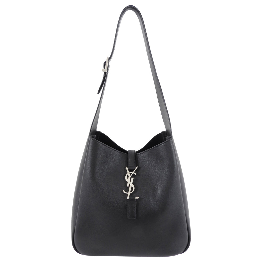 Saint Laurent Black Grained Leather Le 5 À 7 Supple Small Shoulder Hobo Bag