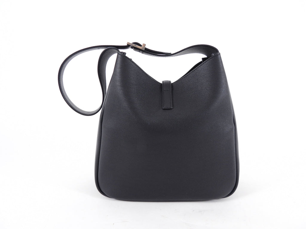 Saint Laurent Black Grained Leather Le 5 À 7 Supple Small Shoulder Hobo Bag
