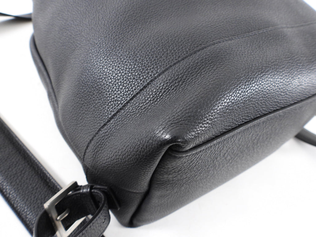 Saint Laurent Black Grained Leather Backpack
