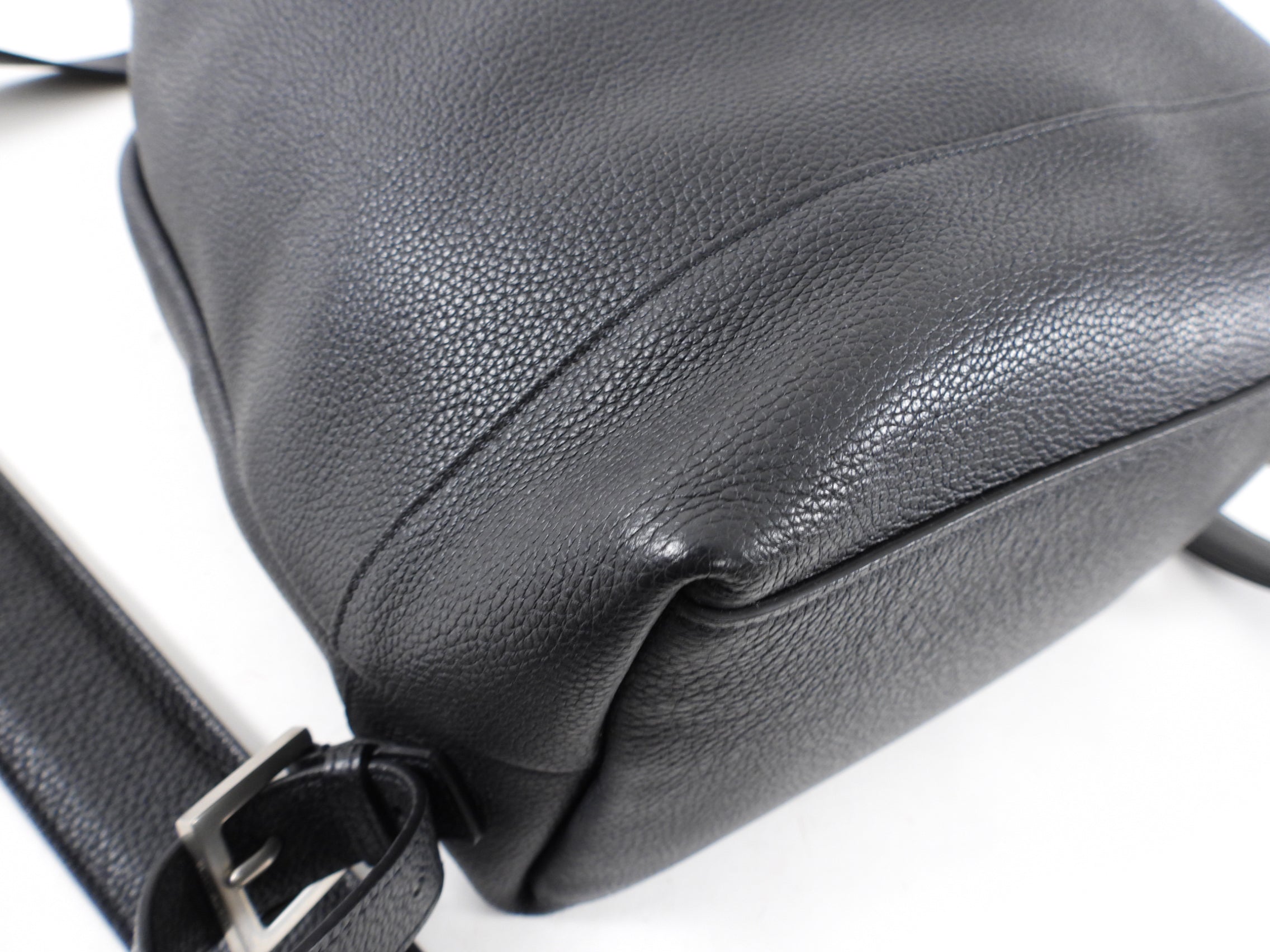 Saint Laurent Black Grained Leather Backpack