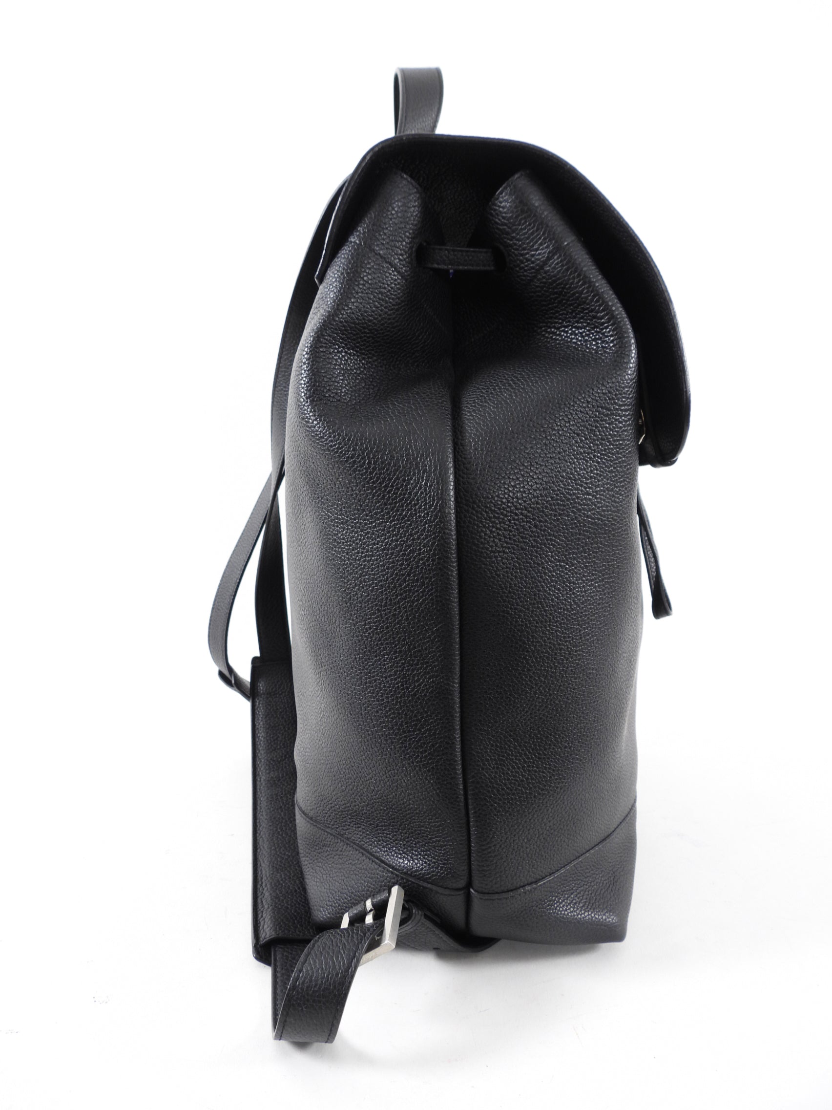 Saint Laurent Black Grained Leather Backpack