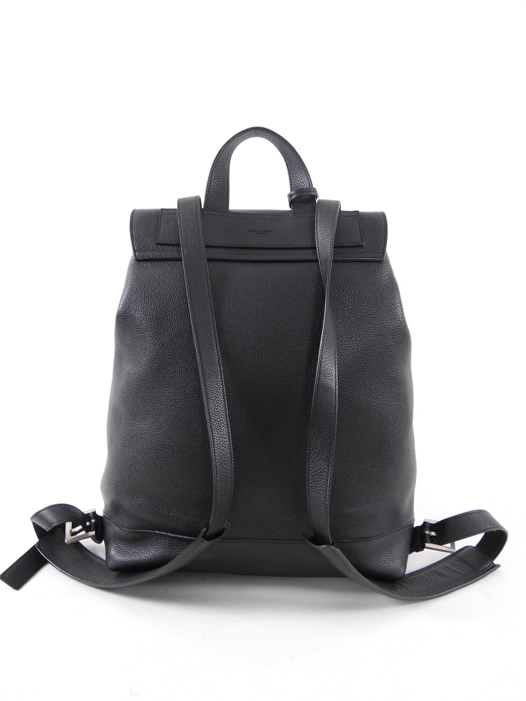 Saint Laurent Black Grained Leather Backpack