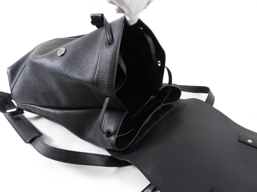Saint Laurent Black Grained Leather Backpack
