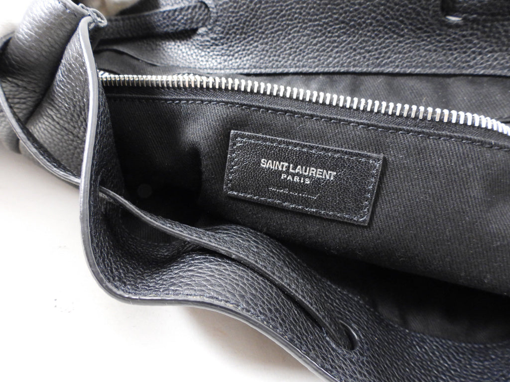 Saint Laurent Black Grained Leather Backpack