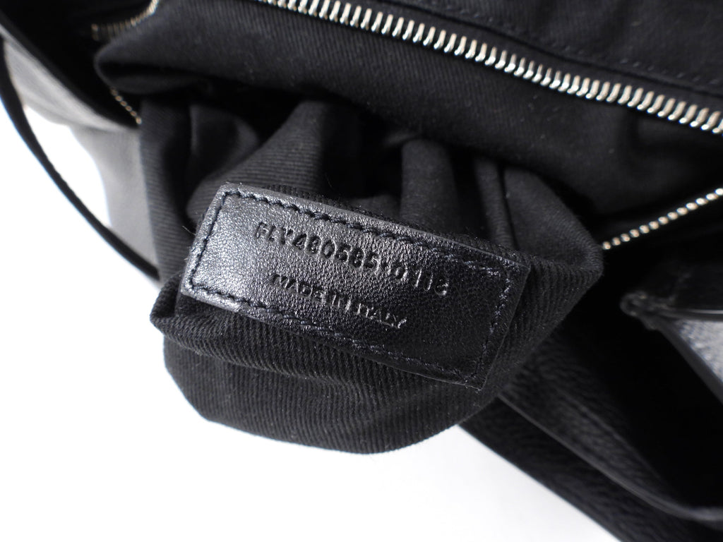Saint Laurent Black Grained Leather Backpack