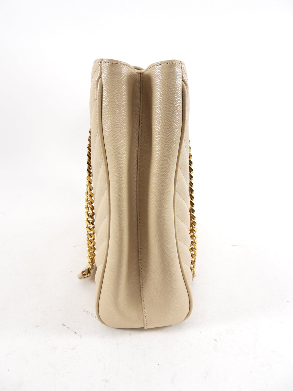 Saint Laurent Chevron Chain Shoulder Tote Bag
