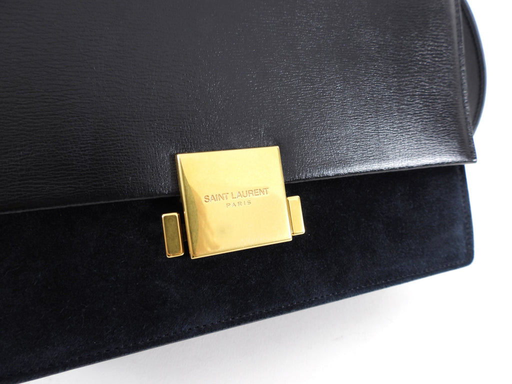 Saint Laurent Black Leather and Suede Bellechasse Crossbody Bag