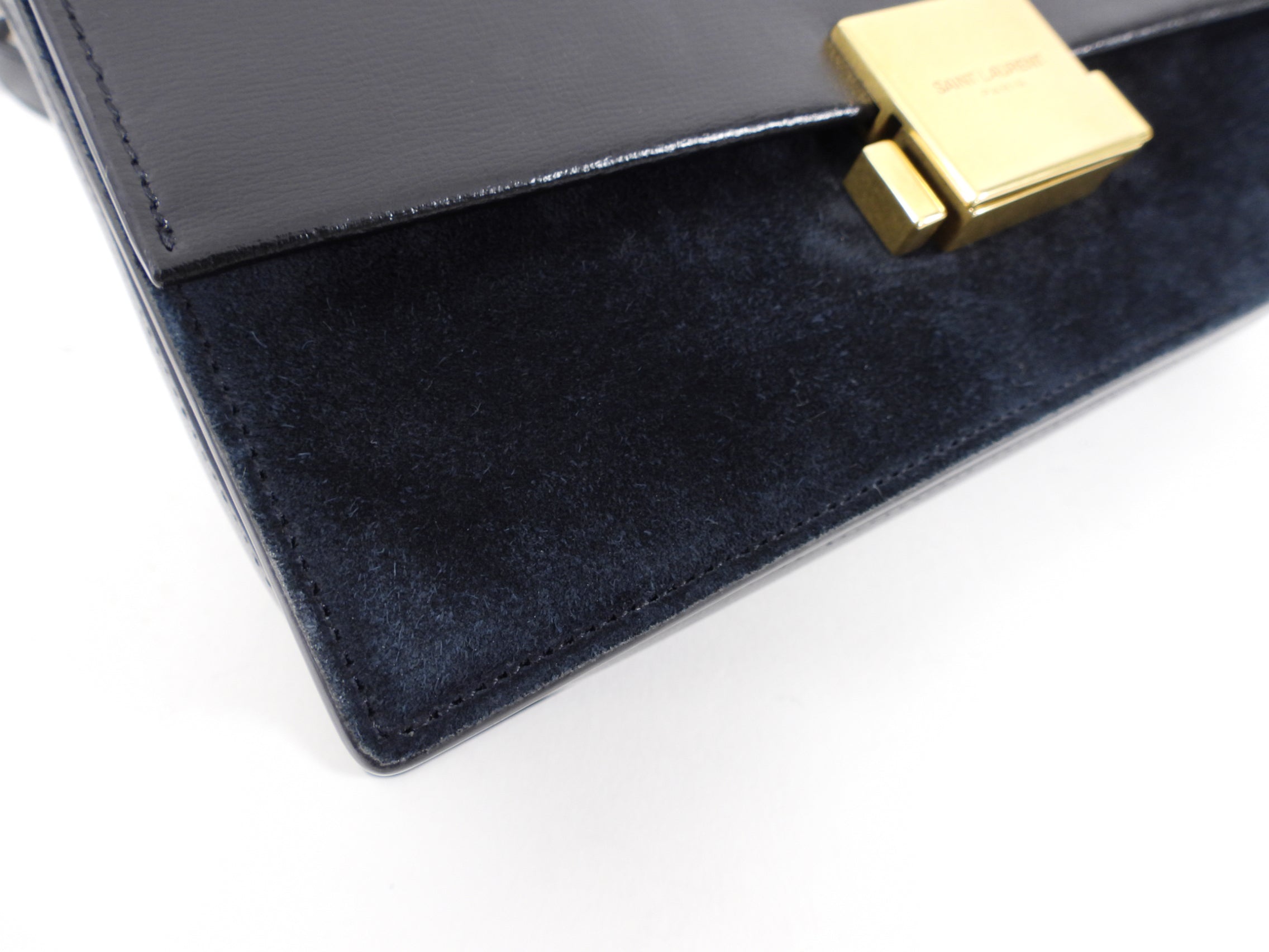Saint Laurent Black Leather and Suede Bellechasse Crossbody Bag