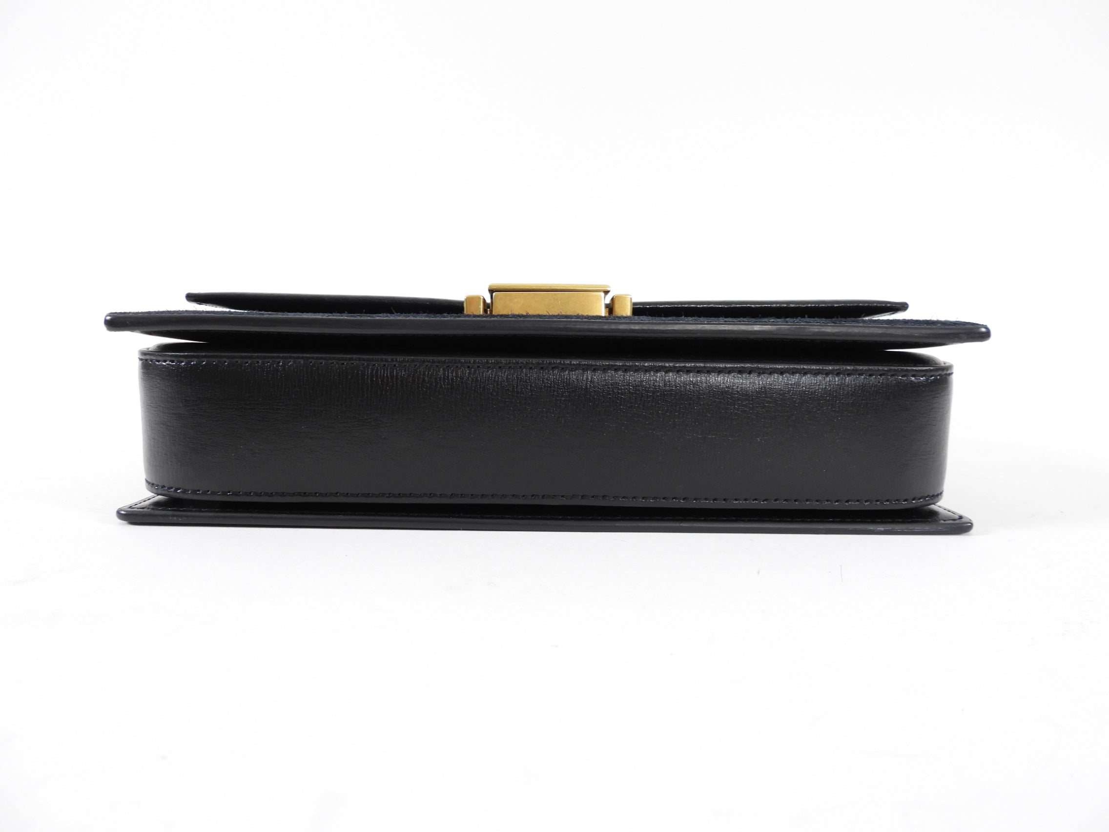 Saint Laurent Black Leather and Suede Bellechasse Crossbody Bag