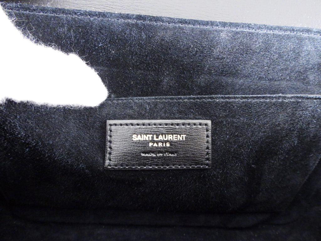 Saint Laurent Black Leather and Suede Bellechasse Crossbody Bag