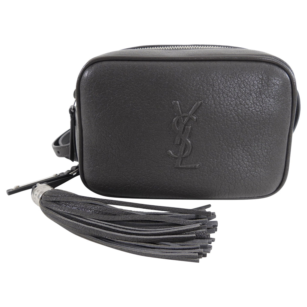 Saint Laurent Charcoal Grey Lou Tassel Belt Bag