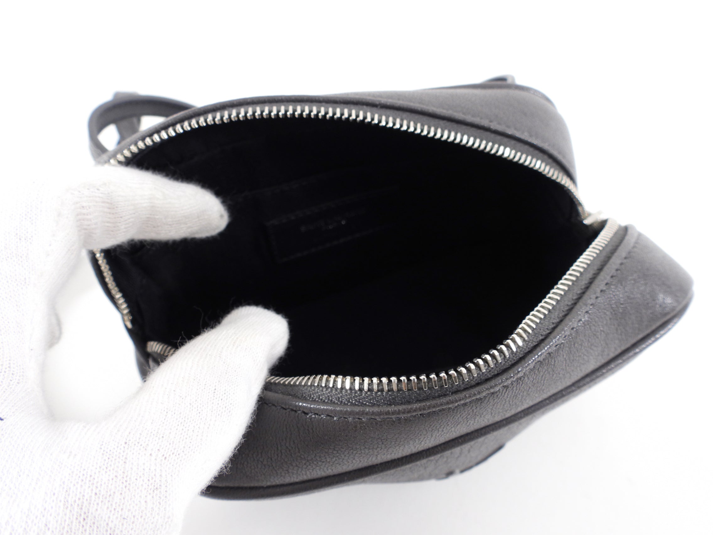 Saint Laurent Charcoal Grey Lou Tassel Belt Bag