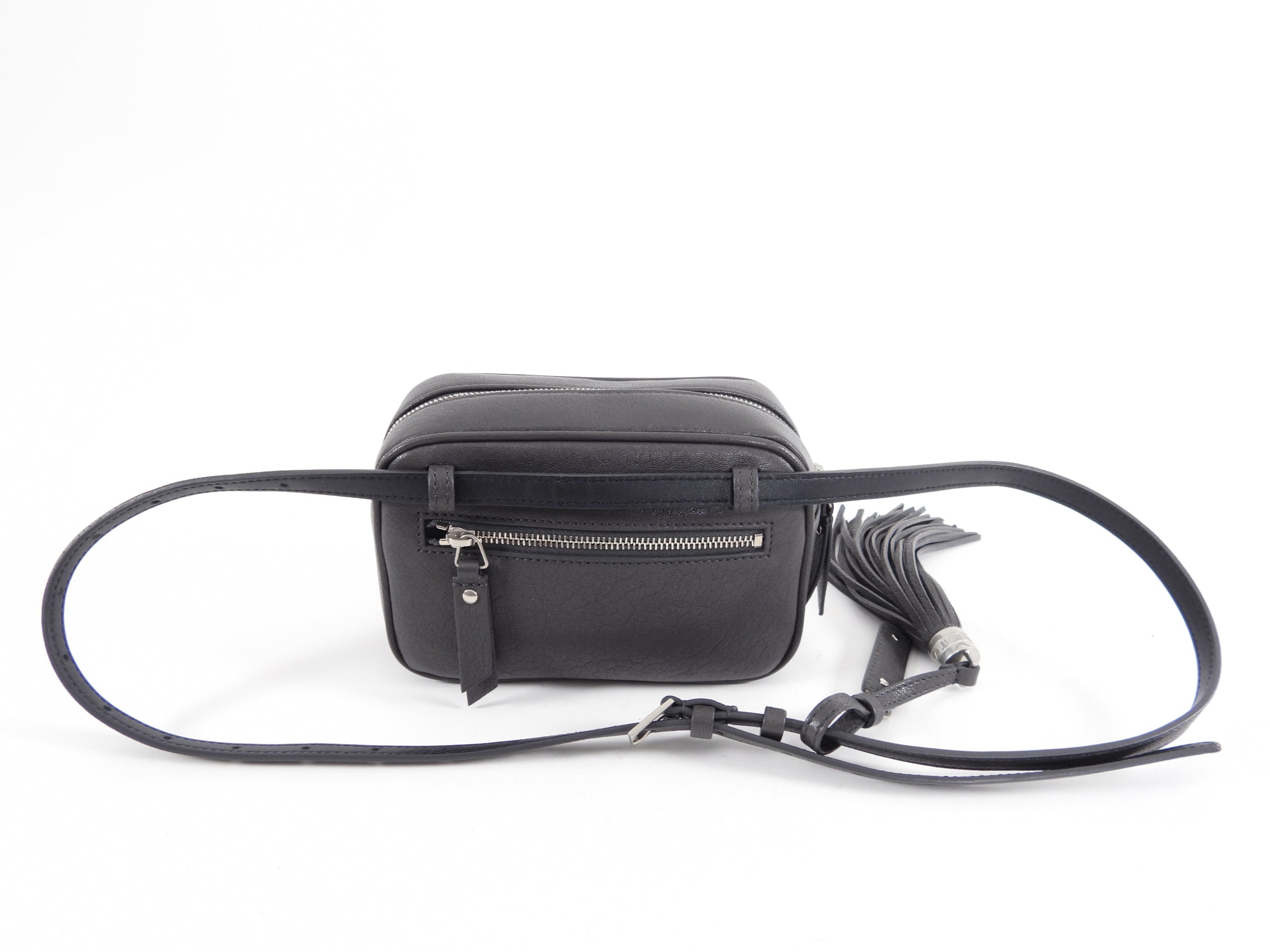 Saint Laurent Charcoal Grey Lou Tassel Belt Bag
