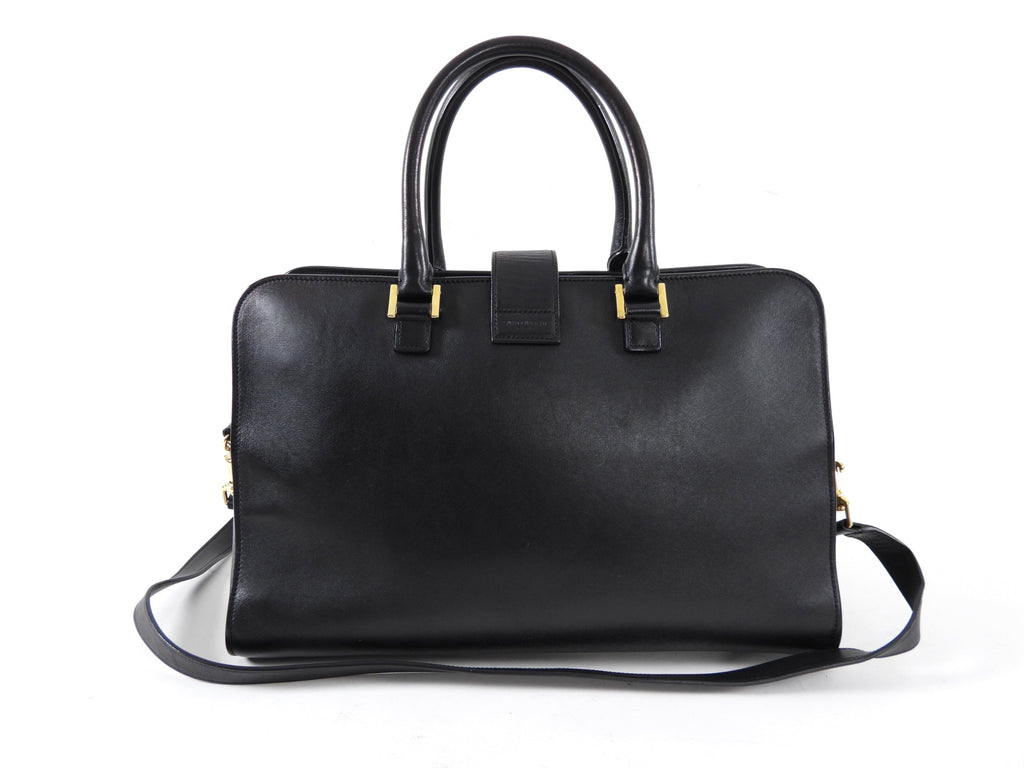 Saint Laurent Black Cabas Chyc Monogram 2-Way Bag