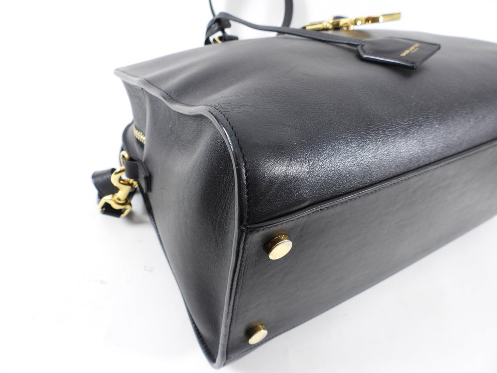 Saint Laurent Black Cabas Chyc Monogram 2-Way Bag