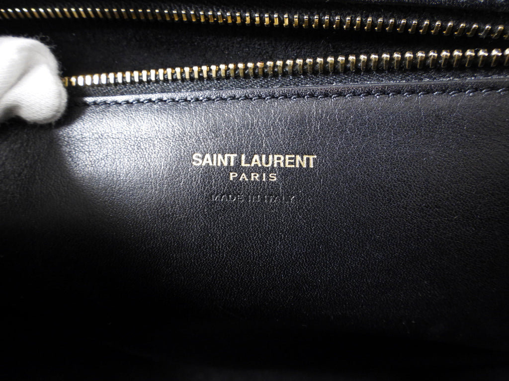 Saint Laurent Black Cabas Chyc Monogram 2-Way Bag