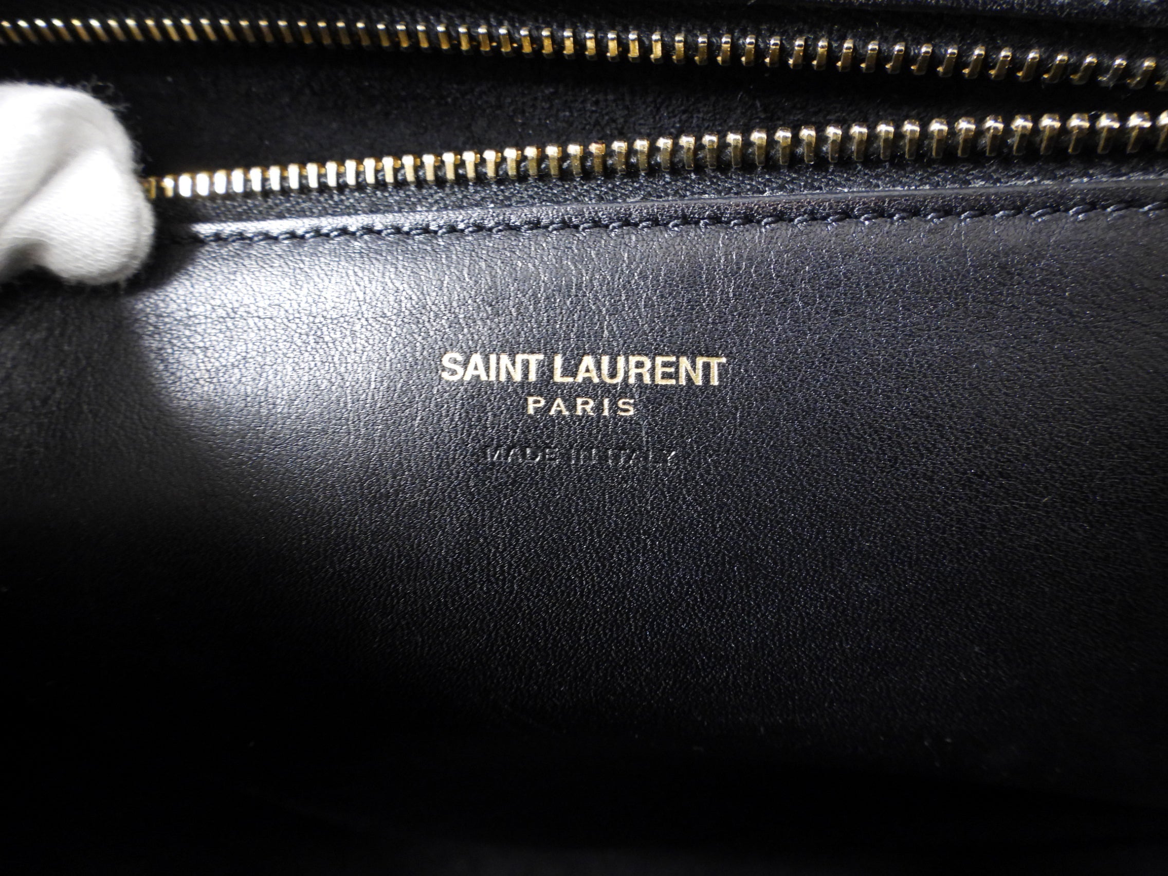 Saint Laurent Black Cabas Chyc Monogram 2-Way Bag