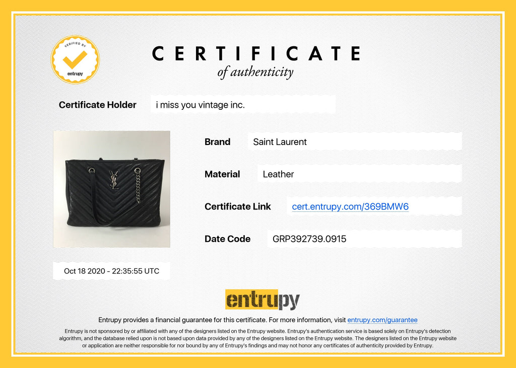 Saint Laurent Black Logo Chevron Quilted Chain Tote Bag